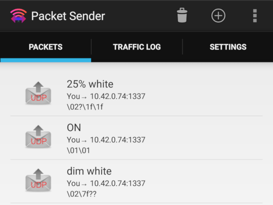 screenshot Packet Sender